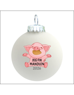 Mandelgave - Julegris - Hvid mat