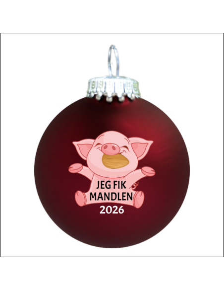 Mandelgave - Julegris - Mørkerød mat
