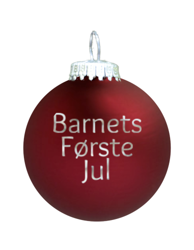7 cm julekugle med faste tekster - vælg variant