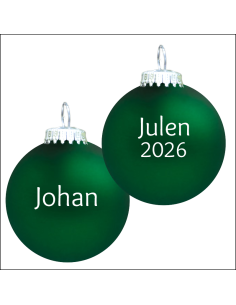 Farvetrykt julekugle med tekst på 2 side 2