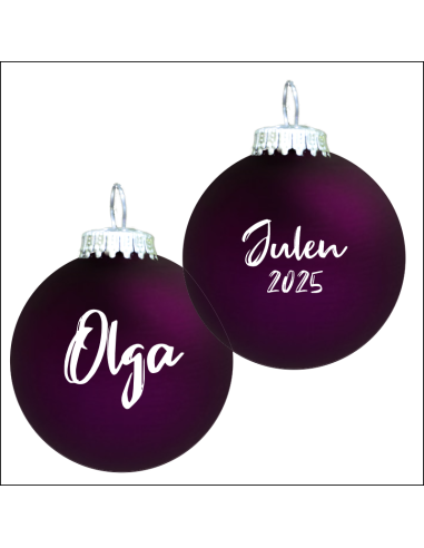 Farvetrykt julekugle med tekst på 2 side